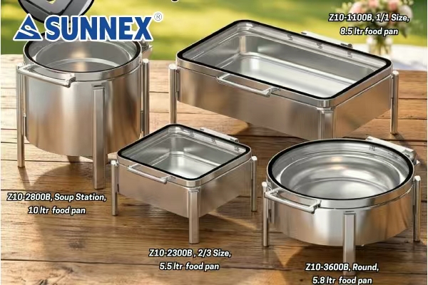SUNNEX स्टैकेबल और विंडप्रूफ़ आउटडोर चैफ़र्स के साथ प्रत्येक बुफ़े को उन्नत बनाएं