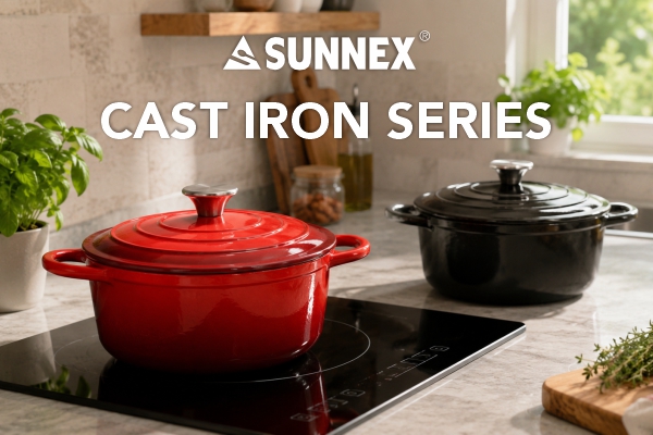 SUNNEX प्रीमियम इनेमल कास्ट आयरन कुकवेयर श्रृंखला